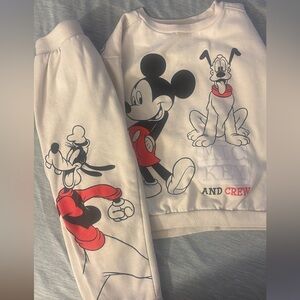 Disney Cream Sweatshirt with Black and Red Mickey & Friends Print